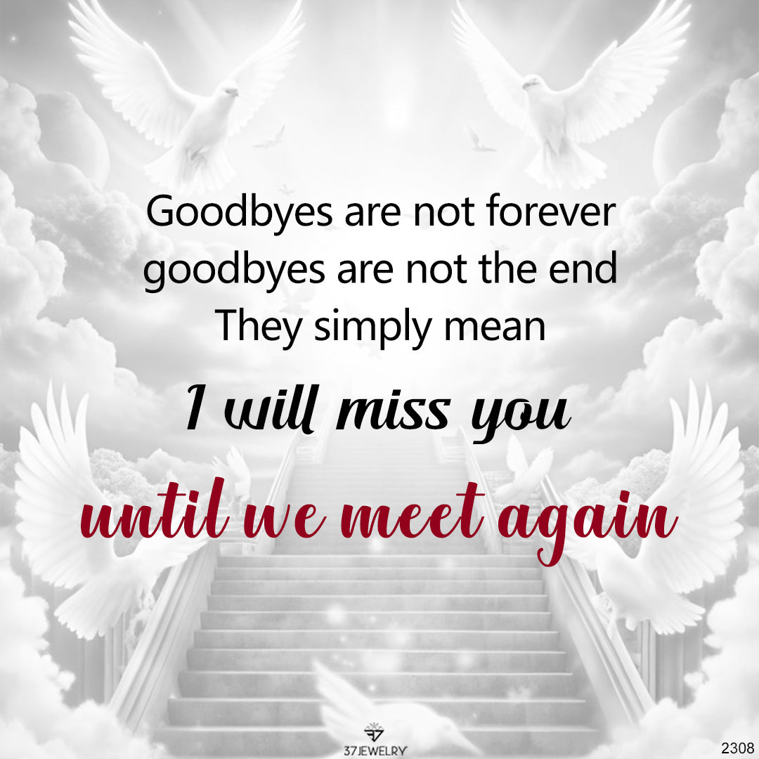 For Memorial - Until We Meet Again Tiny Heart With Wings Ring