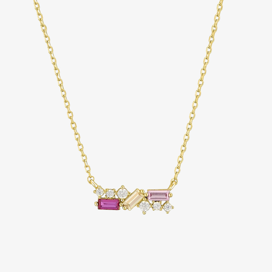 A self-reminder -Purple diamond necklace