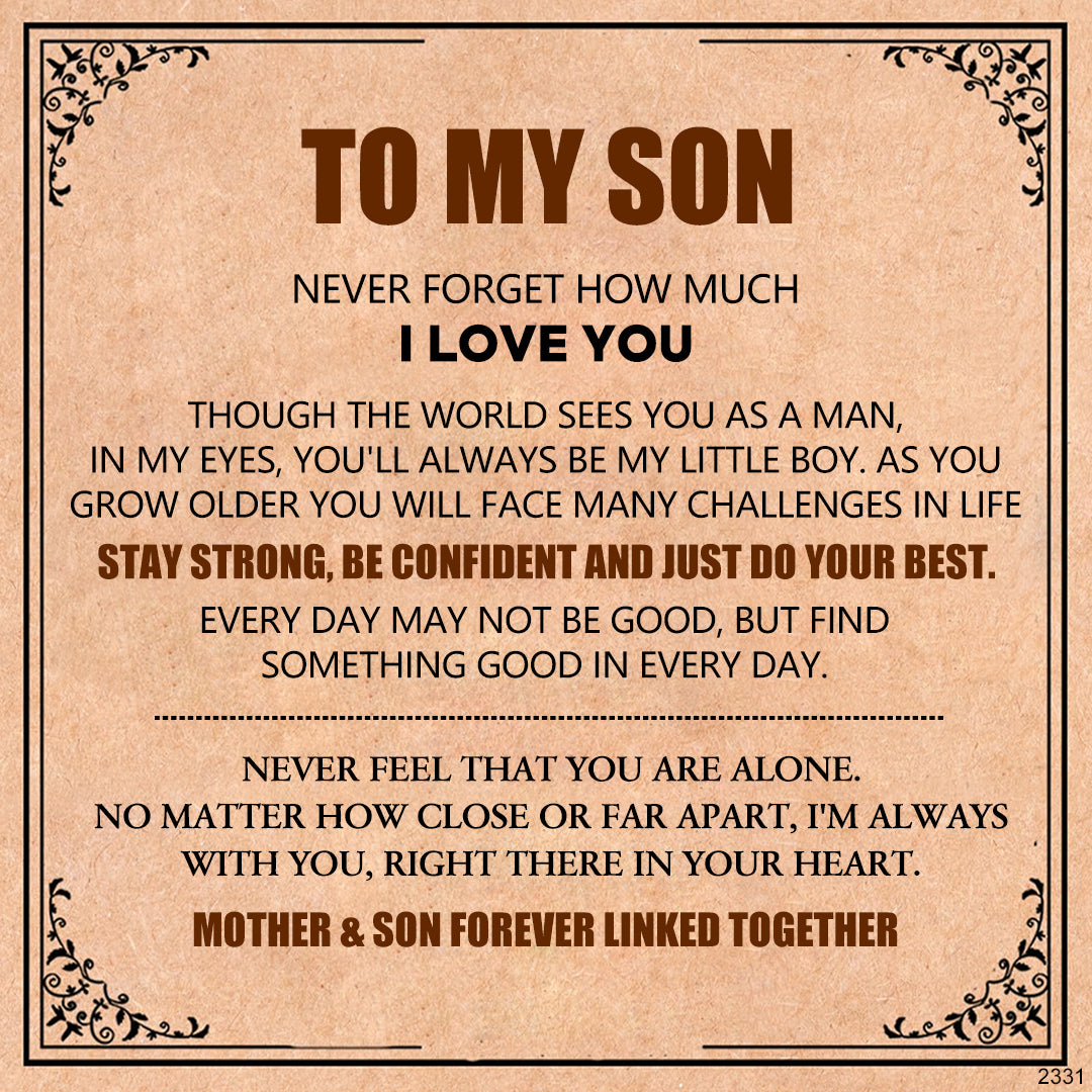 Son's Infinity Knot Bracelet Gift Set with Engraved Name