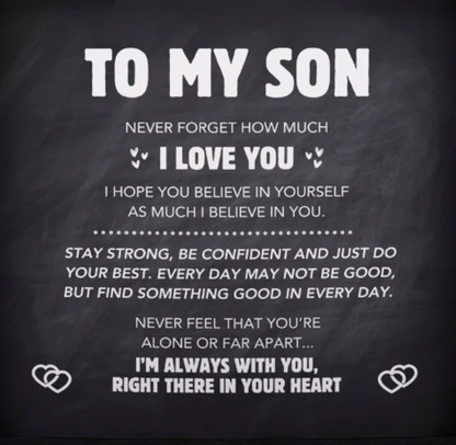 Son's Forever Connected Leather Bracelet Gift Set with Engraved Name