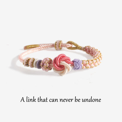 For Granddaughter - A LINK THAT CAN NEVER BE UNDONE Peach Blossom Knot Bracelet