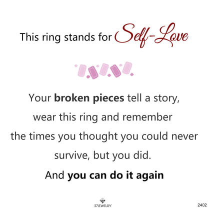 Survive Pink Sparkle Diamond Ring