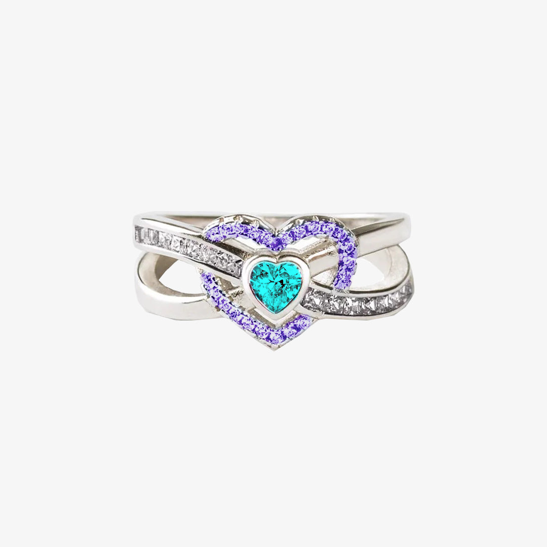 [⚡25% OFF] Suicide Prevention Awareness-Teal And Purple Heart Ring