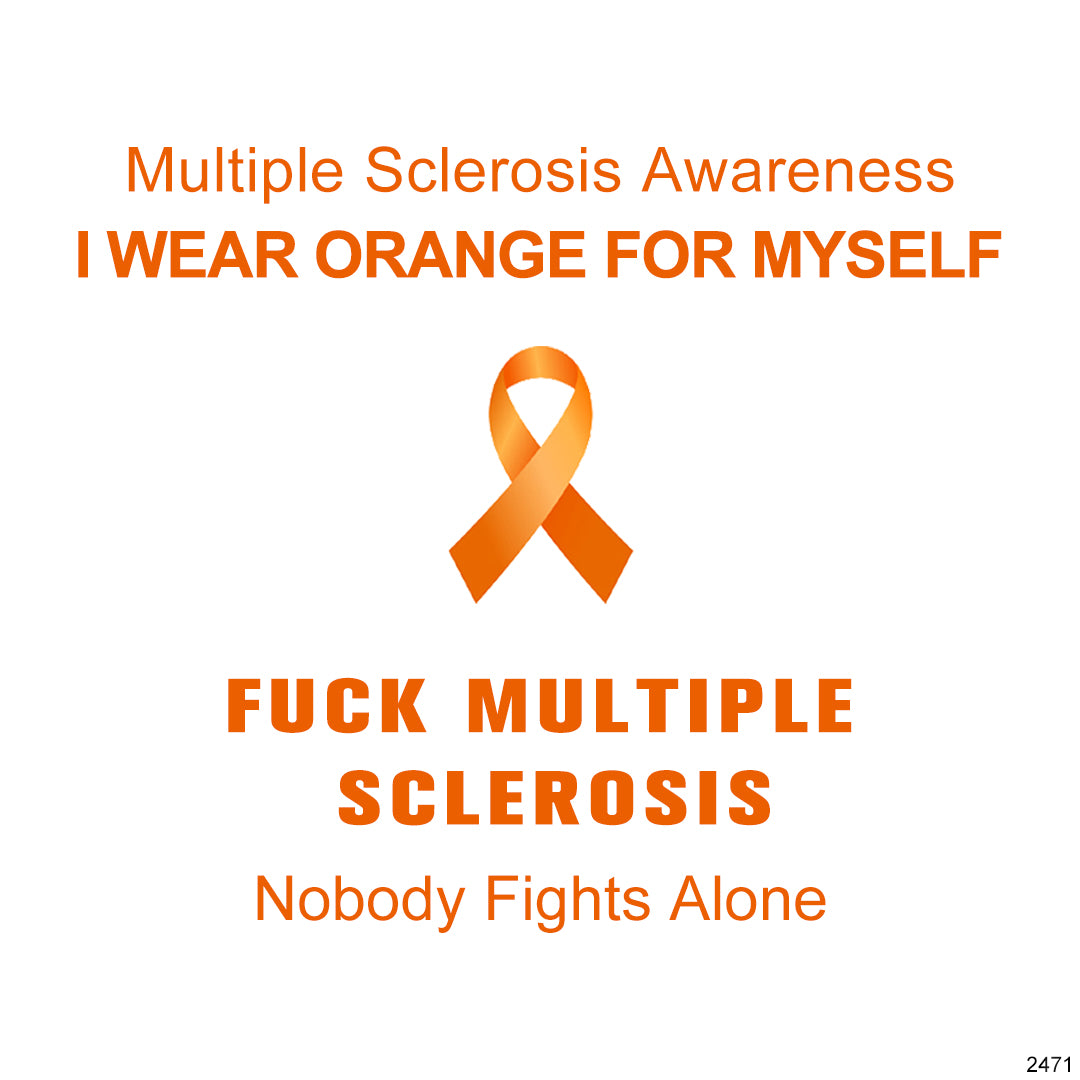 S925 Multiple Sclerosis Awareness Orange Broken Ring