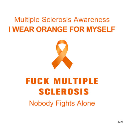 S925 Multiple Sclerosis Awareness Orange Broken Ring