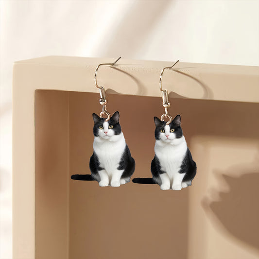 Cute Cat Design Dangle Earrings