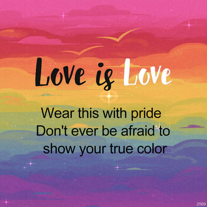 Love is Love- Irregular rainbow circle necklace