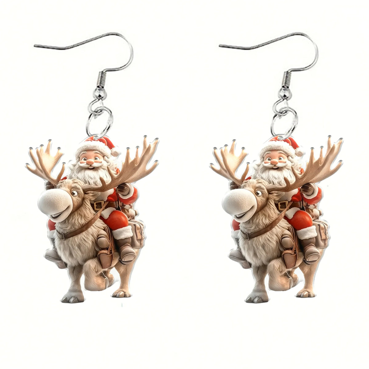 Christmas Santa Claus Deer Earrings