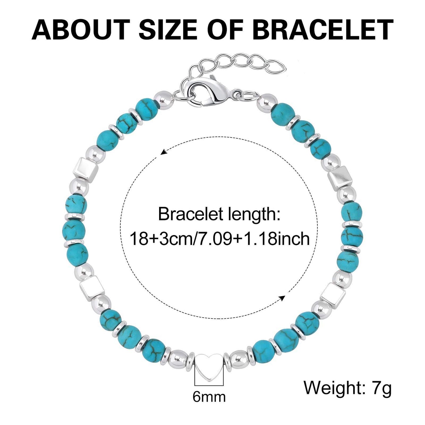 To My Granddaughter-Turquoise Heart Bracelet