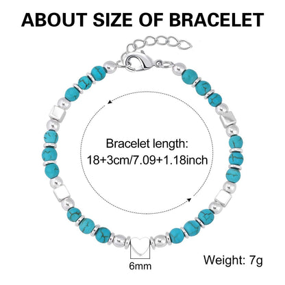 To My Granddaughter-Turquoise Heart Bracelet