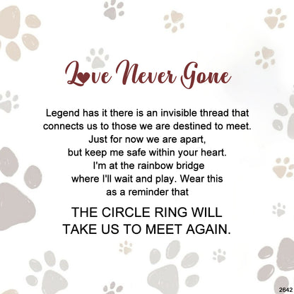FOR MEMORIAL - Love Never Gone Tiny Paw With Wings Ring