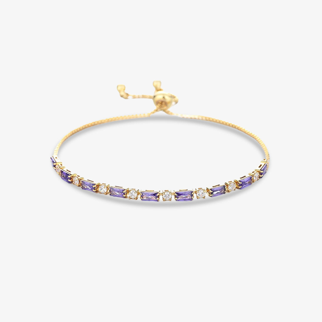 Alzheimer dementia awareness Purple long polka dot bracelet