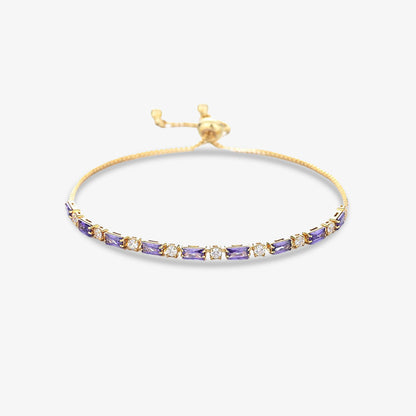 Alzheimer dementia awareness Purple long polka dot bracelet