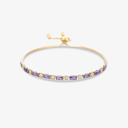 Alzheimer dementia awareness Purple long polka dot bracelet