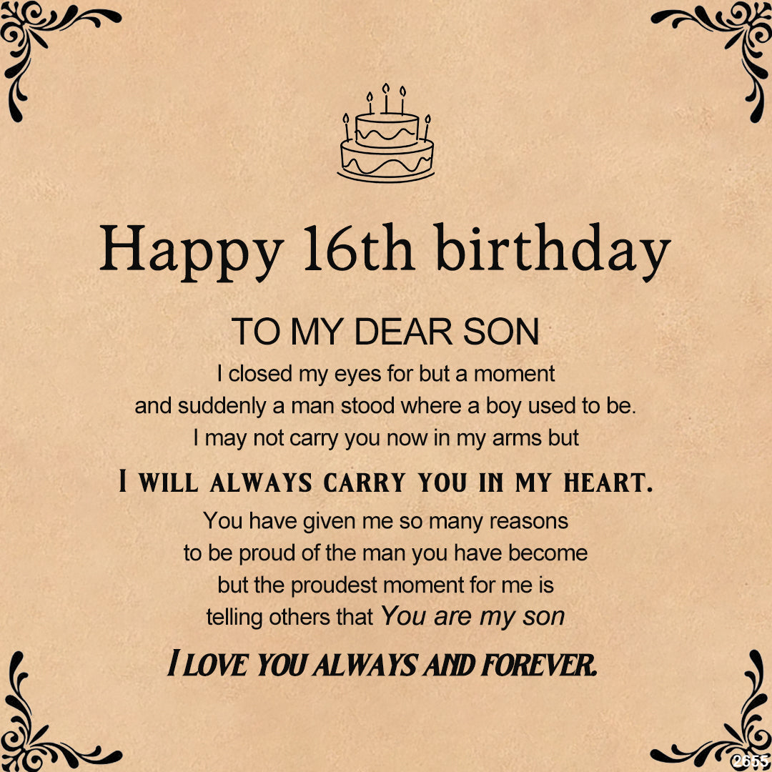 For Son - Happy 16th Birthday Tiger Eye Protection Beaded Custom Bracelet