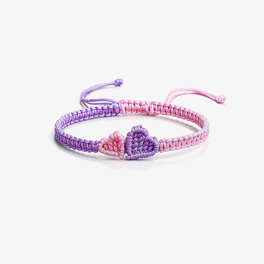 Grandma and Granddaughter Heart braided bracelet