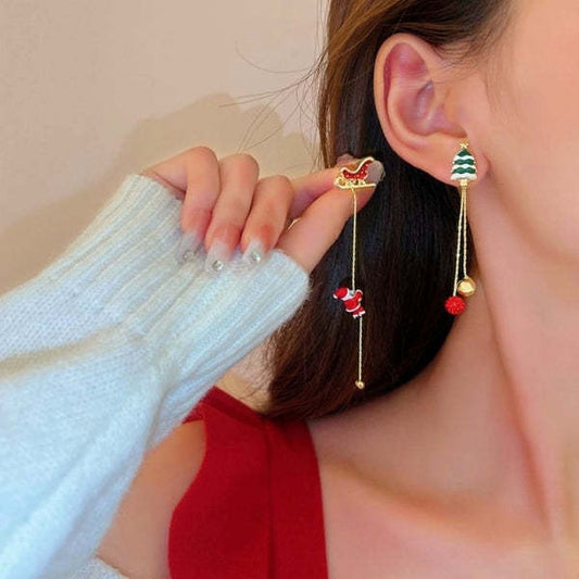 Christmas Santa Claus Tassel Earrings
