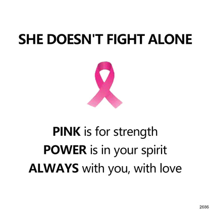 Breast Cancer Awareness-She Doesn t Fight Alone Horseshoe clasp pink diamond ring