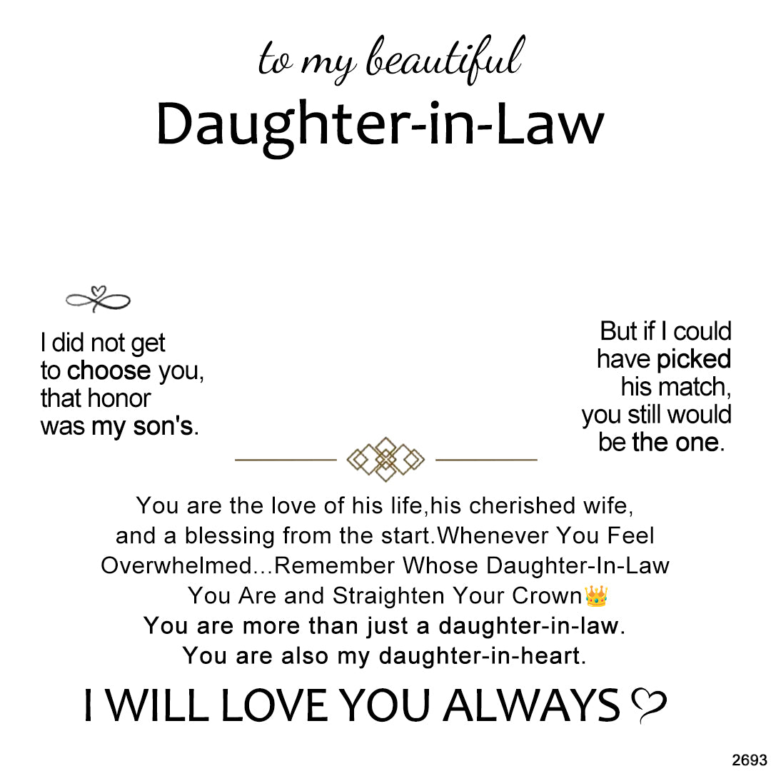 For Daughter - You are also my daughter-in-heart Engraved Heart Necklace