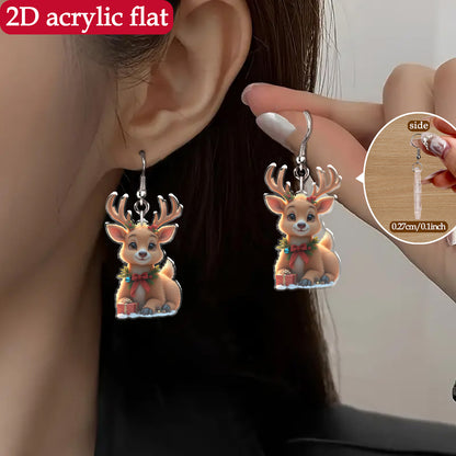 Christmas Deer with Gift Boxes Earrings