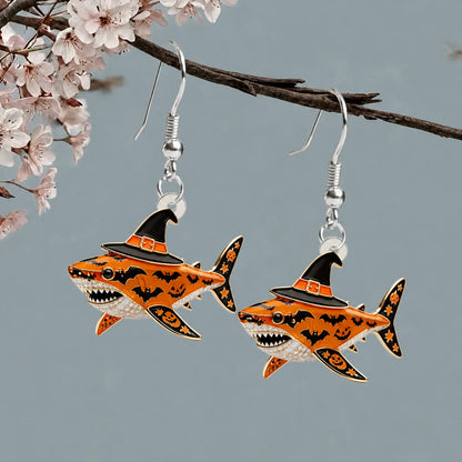 Halloween Witch Shark Dangle Earrings