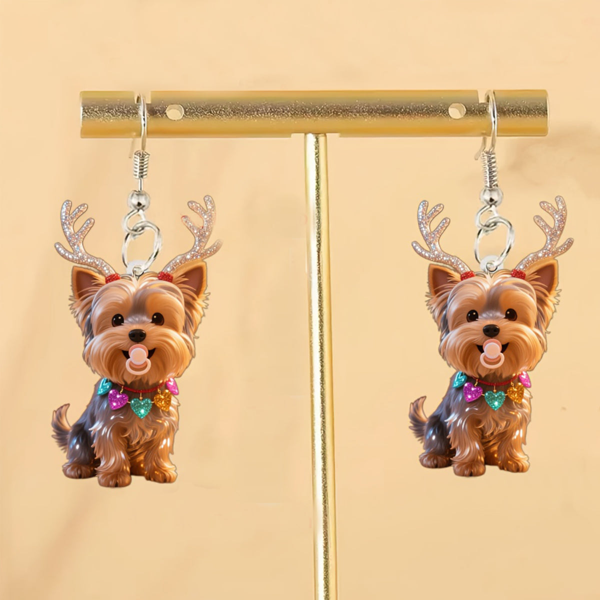 Christmas Teddy Dog Earrings