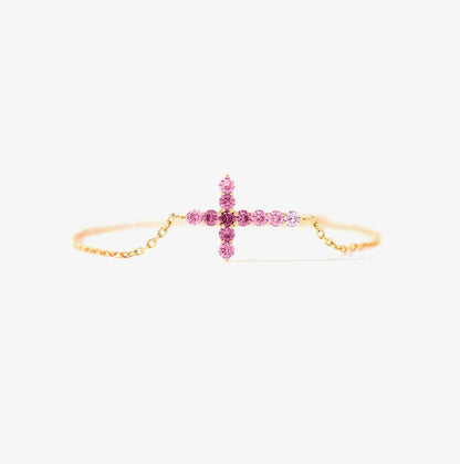 Breast Cancer Awareness-Pink Cross Bracelet