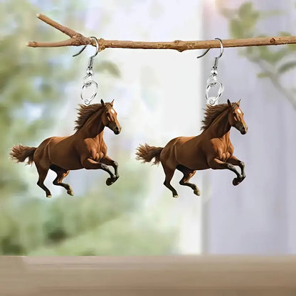 Christmas Brown Steed Earrings