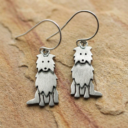 Tiny Collie Earrings