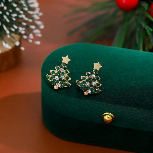 Christmas Diamond Studded Star Earrings