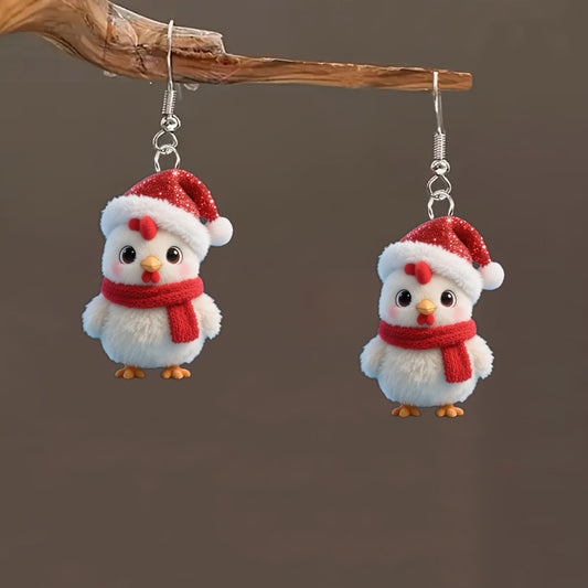 Christmas Cute Chicken Earrings