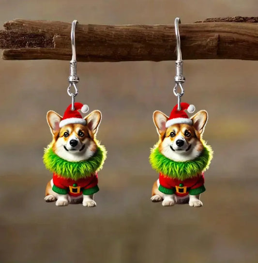 Christmas Dog Earrings