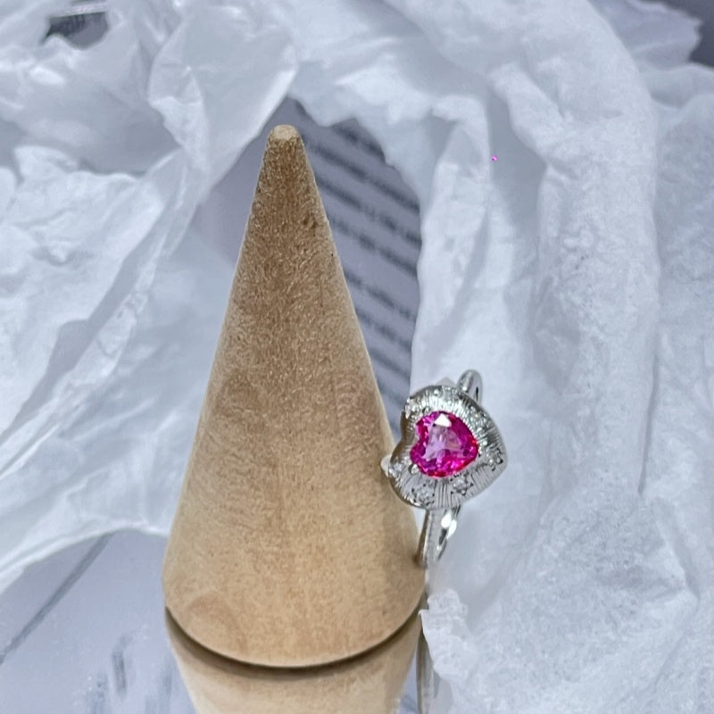 Dainty Rose Pink Topaz Ring | Heart Shaped Gemstone Jewelry，A Mother’s Day Gift She’ll Cherish