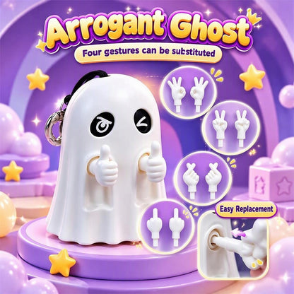 Funny Interactive Cute Skull & Arrogant Ghost Fidget Keychain / Bag Charm – Decompression Spooky-Cute Toy Gift