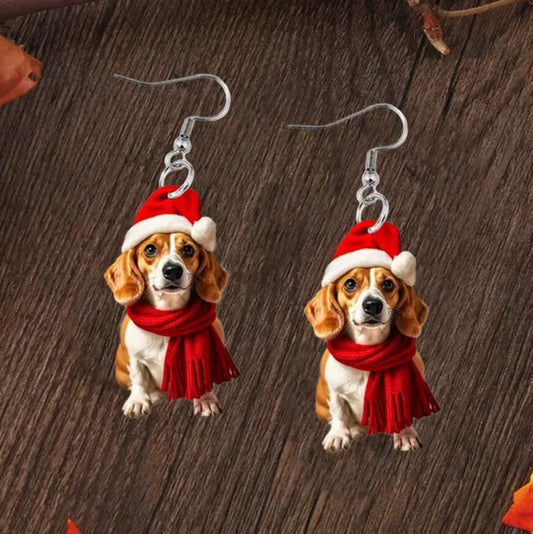 Christmas Dog Earrings