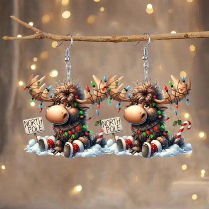 Christmas Elegant Moose-like Deer Antler Earrings