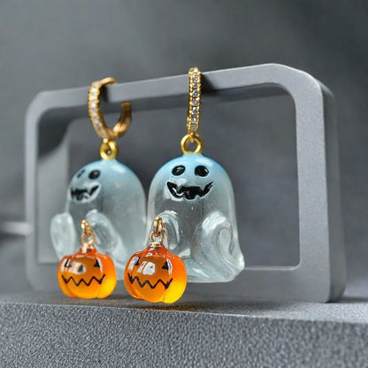Halloween Ghost Pumpkin Earrings