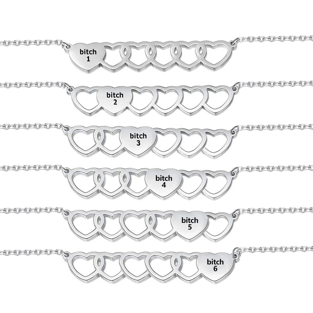 For Friend - You're My Favorite Bitch Heart Set Bracelet