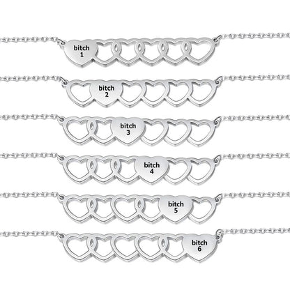 For Friend - You're My Favorite Bitch Heart Set Bracelet
