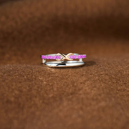 Alzheimer dementia awareness Purple Infinity Ring