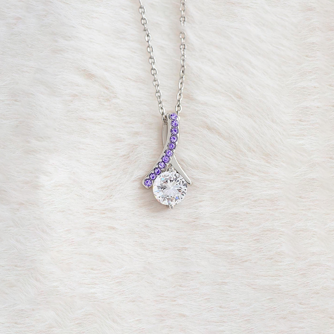 Alzheimer dementia awareness-Purple Diamond Embrace Necklace