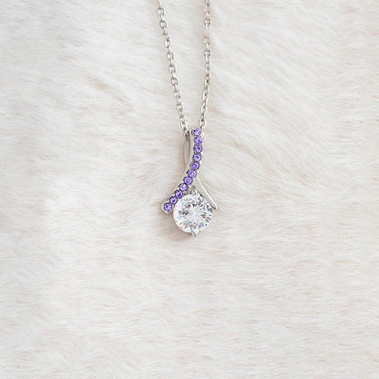 Alzheimer dementia awareness-Purple Diamond Embrace Necklace