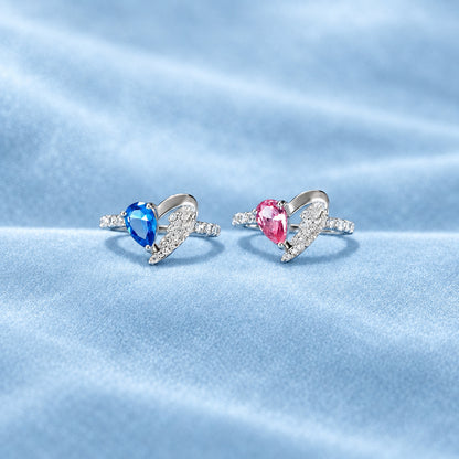 For Memorial - I am a mother to a son with wings Heart Wings Ring