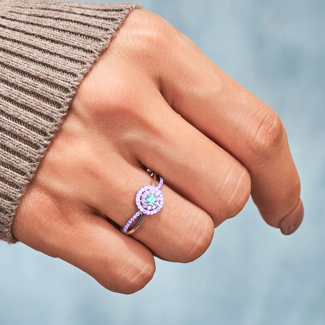 [⚡40% OFF] Suicide Prevention Awareness-Teal And Purple Circle Ring