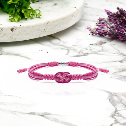 Breast Cancer Awareness-Support the fighters Pink knot bracelet