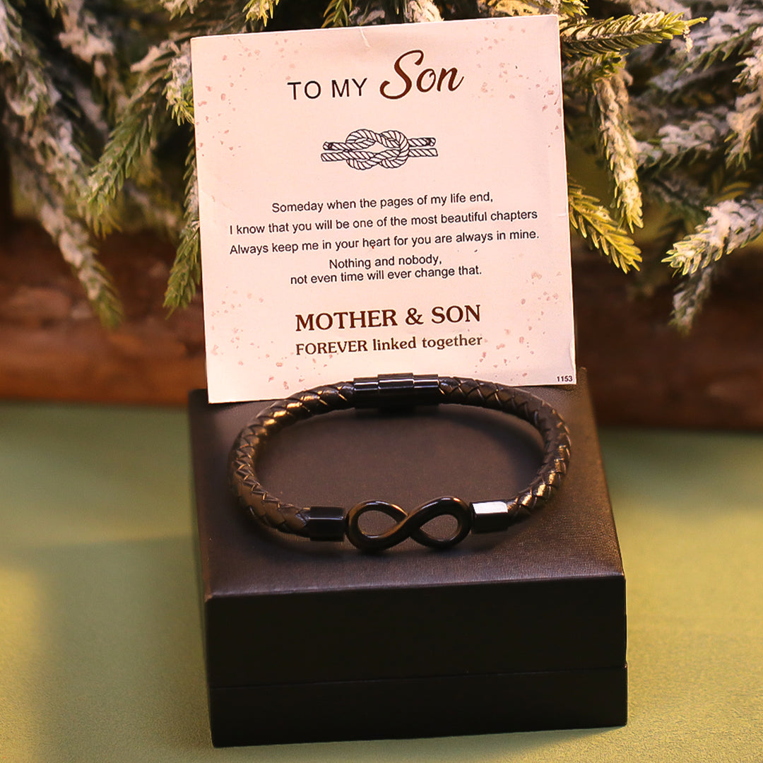 For Son - Infinity Braided Bracelet With Luxury Black Box