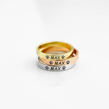 For Dog Mom - Personalized Pet Name Ring