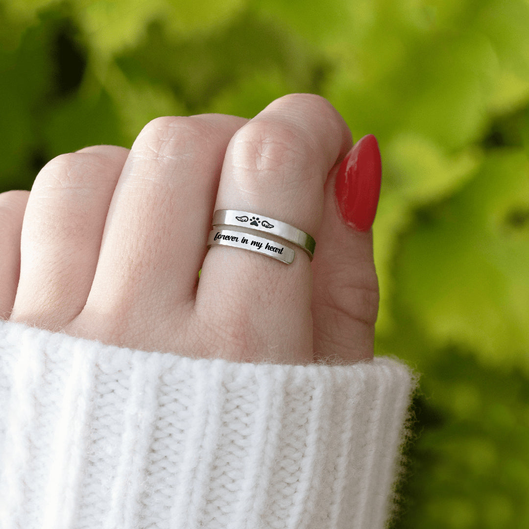 "Angel's Companion" Forever In My Heart Pet Memorial Twist Ring