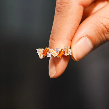 S925 CRPS/RSD Awareness Orange Stone Ring