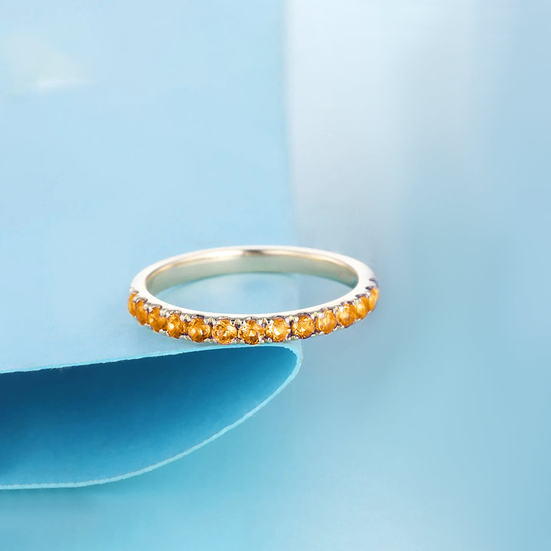 Multiple Sclerosis Awareness Orange Half Eternity Ring